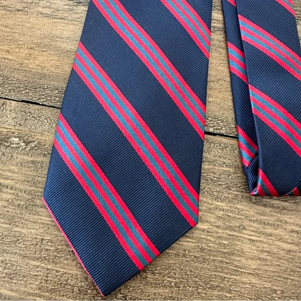 J Crew Mens The Silk Tie Striped Blue Red Business Church‎ Wedding School